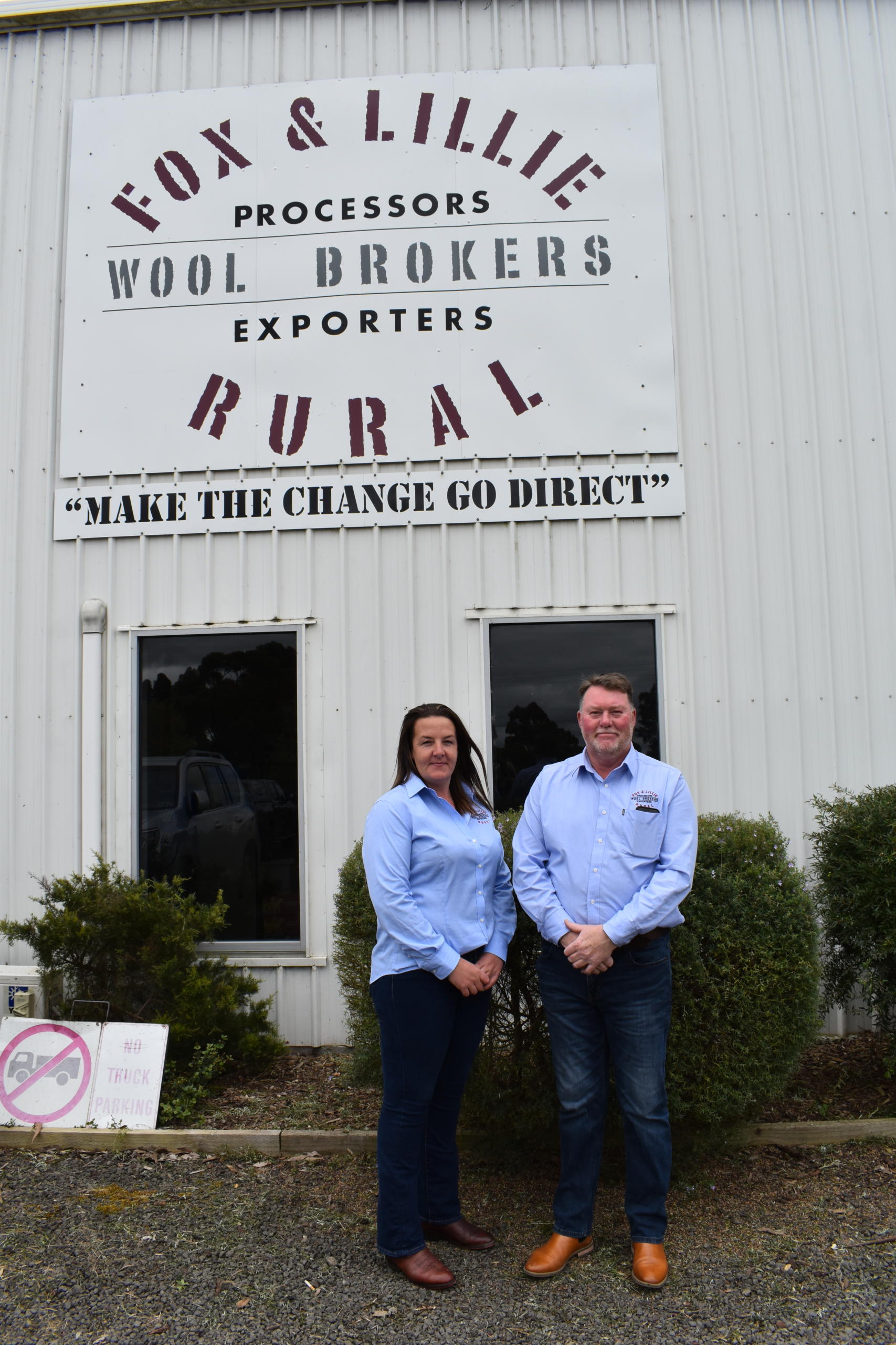 Kirsty Ford and Gavan Corbett at Skipton Wool Store