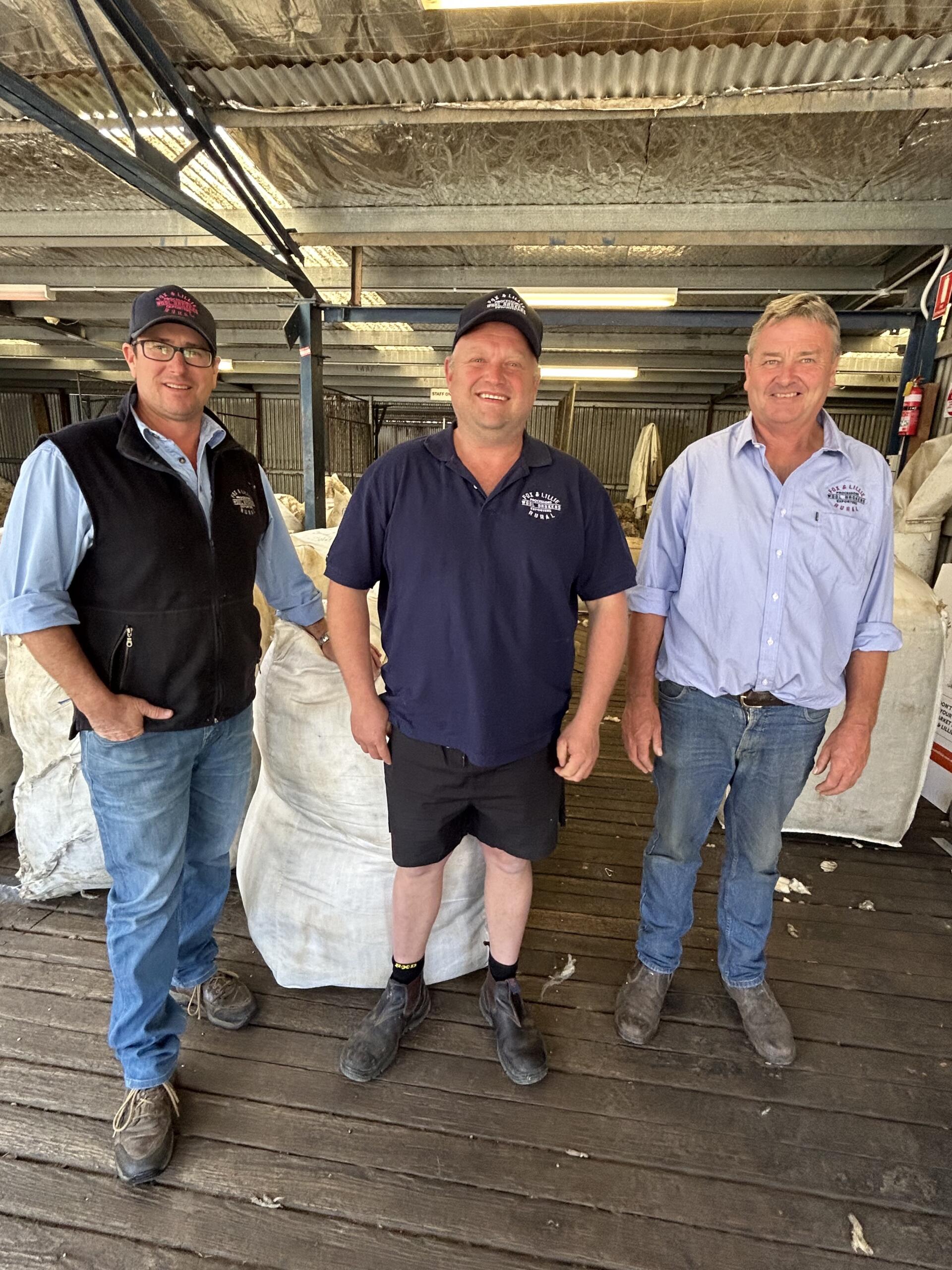 Jeff Angel from Fox & Lillie Rural Wagga Wagga pictured with Ben Alchin and John Burton.