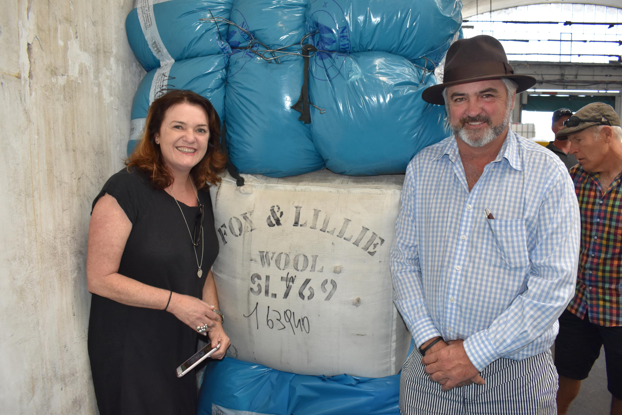 Fox & Lillie branded wool bale in an Italian mill